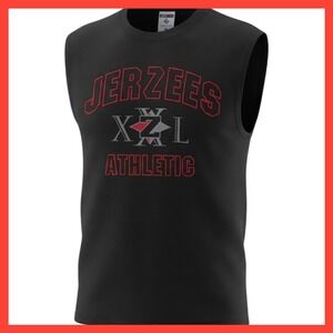 Vintage Jerzees Athletic Sleeveless T-Shirt Black Heavyweight Cotton 90s USA L